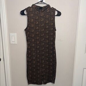 Fashion Nova Black and Brown Geometric Romper